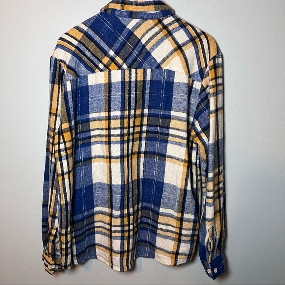 BoohooMAN 1/2 Zip Pullover Flannel Shirt Men’s L Heavy Brushed Overshirt Jacket - Picture 11 of 13